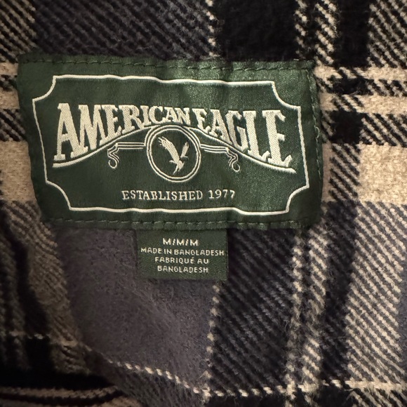 American Eagle Men’s Plaid Hooded Flannel - shirt jacket - Medium - Picture 4 of 4
